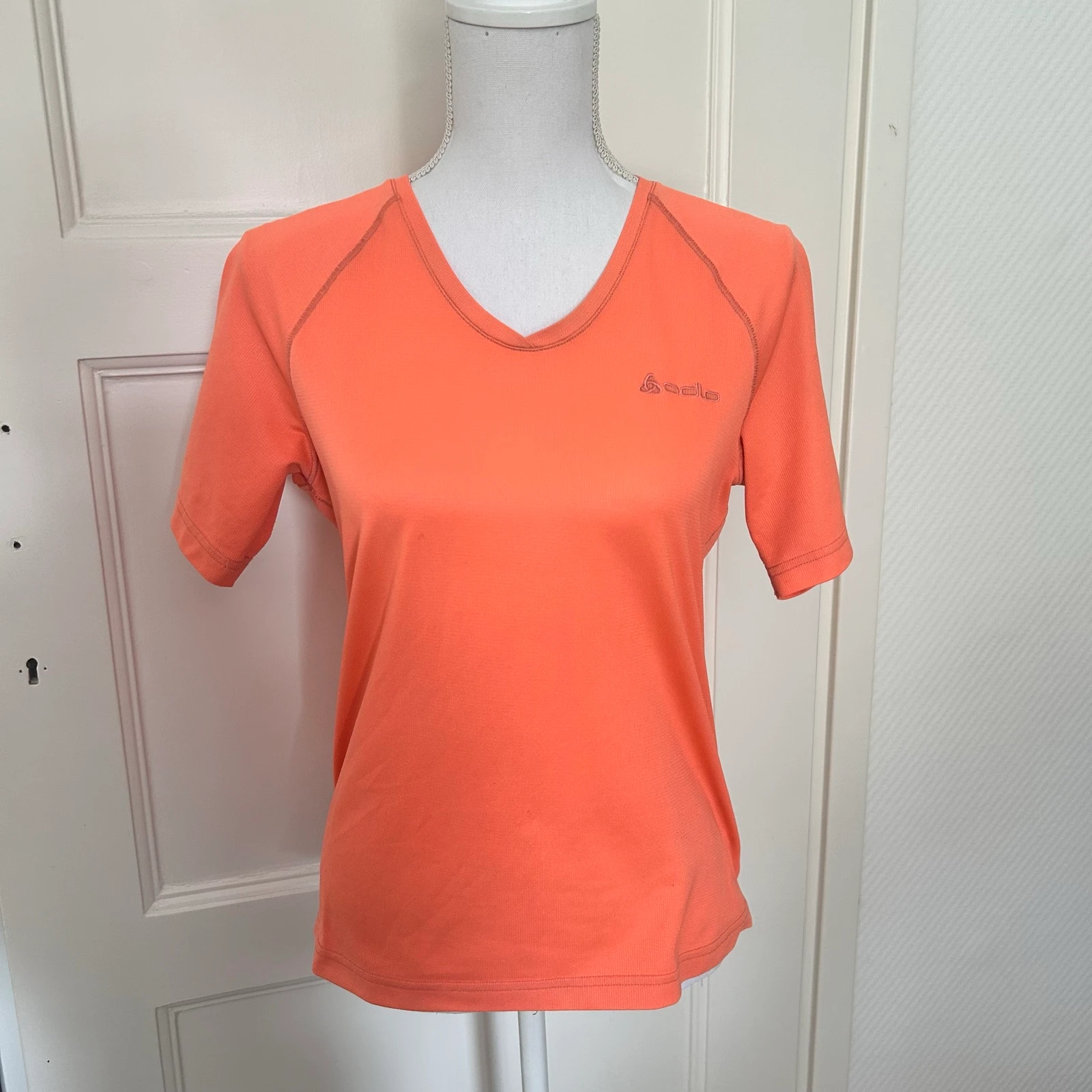 Odlo Sportshirt V-hals Oranje – Maat 40 (Veelgebruikt)